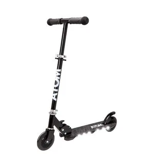 Kinder Roller Schwarz 2 Räder Kick Push Blinkend LED Leuchten Verstellbar - Bild 1 von 9