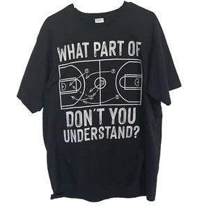 Basketball Coach novelty t-shirt Black XL team practice court whiteboard tee - Picture 1 of 2