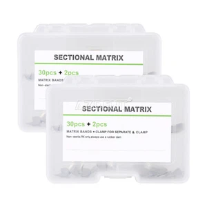 2Boxes AZDENT Dental Sectional Contoured Metal Bands Matrices Matrix Ring Refill - Picture 1 of 12