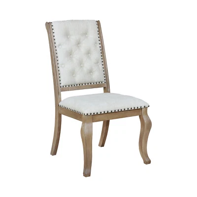 Coaster Brockway Cove Tufted Side Chairs Cream and Barley Brown (Set of 2) - Image 1 of 3