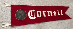 orig./Early 1900's CORNELL BIG RED **Fish-Tail PENNANT with LEATHER**, Rare!!! - Picture 1 of 8