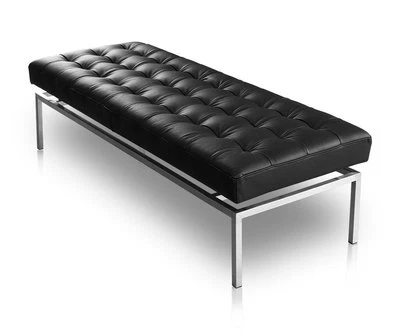 Bauhaus Banco de Cuero O Verdadero Piel Vaca Longitud 109 160 cm.H44cm - Imagen 1 de 4