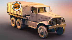Corbitt White 666 6x6 cargo truck soft top, wooden box 1:87 - Zdjęcie 1 z 11