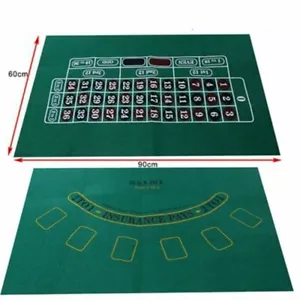 Blackjack Roulette 24"X 36" Green Felt -2 Sided Vegas Table Layout New - Picture 1 of 1