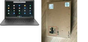 HP 14" TouchScreen Chromebook Intel Celeron N3350 4GB RAM 32GB eMMC Grey ~NEW!!! - Picture 1 of 7