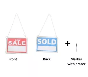 Reusable SALE / SOLD sign + marker with eraser - Picture 1 of 4