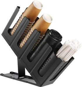 New-Paper Cup and Lid Holder with Straw Organizer, Disposable Coffee Cup Dispens - Picture 1 of 6