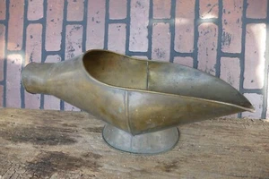 antike 19. Jh. Fuß Messing runde Ausgießer Skala Pfanne 21 3/8 x 9 1/2 Zoll - Bild 1 von 5