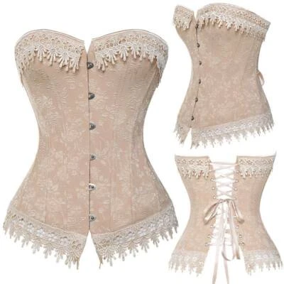 Nuevo Sexy Lencería Vasca con Cordones Mujeres Corsé Top Bustier Steampunk Gótico S-6X Foto 1 de 4