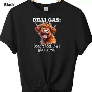 Funny Highland Cow Graphic Tee Sarcastic Graphic Tee Men's Women's Humorous Tee - Picture 1 of 33