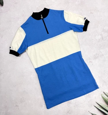 Jersey de ciclismo Nabholz vintage años 80 tejido estilo 1/4 cremallera talla mediana Foto 1 de 4