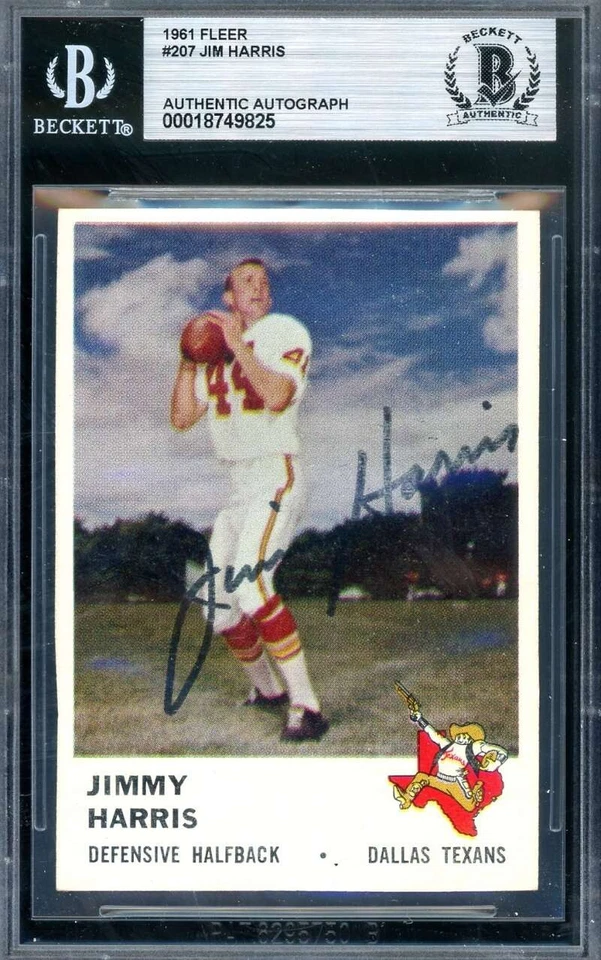 Jimmy Harris Beckett BAS Signed 1961 Fleer Autograph - Image 1 of 2