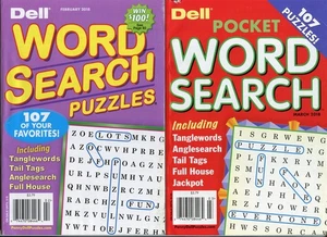 2 BOOKS DELL WORD SEARCH PUZZLES 2018 FEB & MAR - Picture 1 of 1