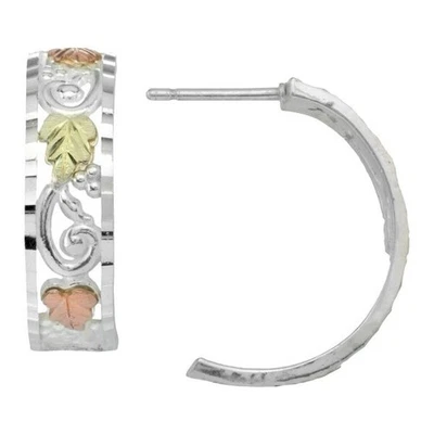 Mt. Brincos femininos de meio argola de ouro Rushmore Black Hills prata esterlina 0,925 - Imagem 1 de 3