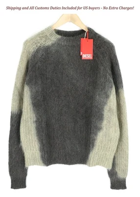 Diesel K-Osimo Men's Sweater M Mohair Wool Blend Knitted UVP 350 Gray - Image 1 of 4
