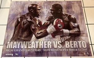 FLOYD MAYWEATHER JR vs ANDRE BERTO Boxing Poster 24x18” Richard Slone 2015 MGM - Picture 1 of 4