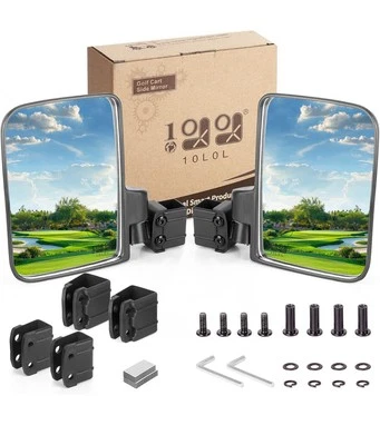 10L0L Golf Cart Mirror, No-drilling Side Rear View Mirrors Compatible with EZGO  - Image 1 of 4