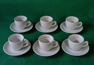 6 TAZZINE + PIATTINI CAFFÈ ILLY NUOVE ANNI '80 PORCELLANA S.P.M. VINTAGE. DB82 - Foto 1 di 14