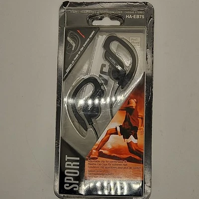 JVC HA-EB75 In-Ear Sweat Resistant Sports Headphones with Adjustable Clip black - Image 1 of 4