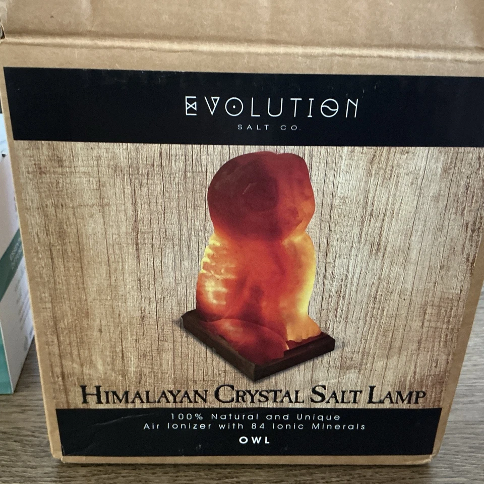 Lámpara con forma de aceite de sal rosa del Himalaya natural, lámpara ionizadora con interruptor de atenuación, LEER Foto 1 de 4