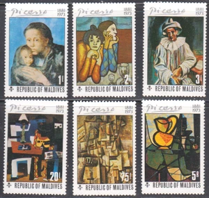 Malediven Kunst und Künstler berühmte Gemälde von Pablo Picasso 1971 Briefmarken postfrisch - Bild 1 von 1