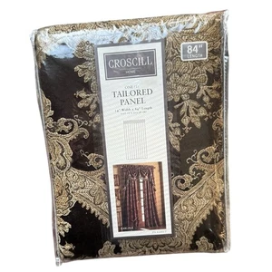 NUEVO Croscill Home Panel a Medida Carlisle MOCHA 3534 Cortina Dorado 84”x54” Retirado - Imagen 1 de 5