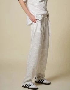 NWT Saint Art Women's Courtney White Black Stripe Baggy Pants Small reg $298 - Picture 1 of 10