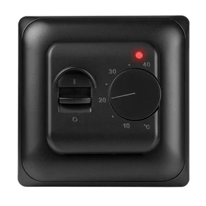 Raumthermostat Thermostat schwarz Temperaturregler Fußbodenheizung Analog - Bild 1 von 9
