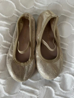 Pisos Josie Mary Jane oro rubí y flor niño pequeño talla 6 meses Foto 1 de 2