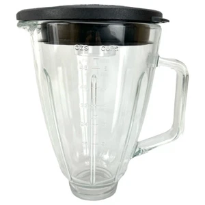 Tarro y tapa de vidrio redondo de 6 tazas 48 oz 3310-656 para licuadoras Hamilton Beach - Imagen 1 de 6