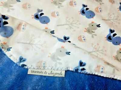 3C !WOW! Blankets & Beyond BIRDS Plush Velour Faux Fur Crib baby Blanket - Image 1 of 4