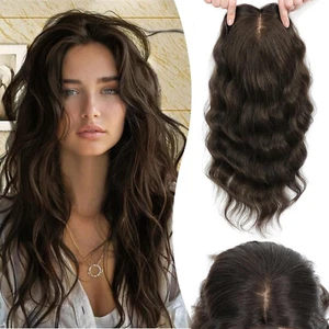 Hair Toppers for Women Real Human Hair Hair Pieces for Women Human Dark Brown - Picture 1 of 7