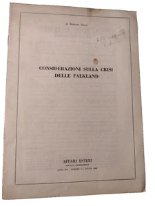 Roberto Ducci CONSIDERAZIONI SULLA CRISI DELLE FALKLAND / Affari Esteri 1982 - Imagen 1 de 1