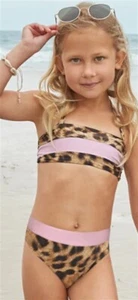 NWT PQ PIlyq 4 Girls Jungle Color Block Bikini Top & Hi Waist Bottom 116130 - Picture 1 of 2