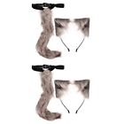 2 ensembles de bandeaux d'oreille de chat habillée Halloween avec accessoire arrière costume