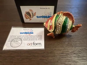 Bubbles The Fish #74 OBJECT D'ART Jeweled Enamel Trinket Box NIB - Picture 1 of 15