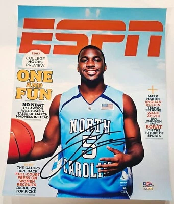 Foto firmada por Ty Lawson de pepitas 8x10 certificado de autenticidad PSA Campeones Nacionales de Carolina del Norte Foto 1 de 2