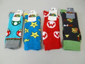 Nintendo Crew Socks - 4 Pair Package - Men Size 8-12 Bioworld NEW FREE US SHIP