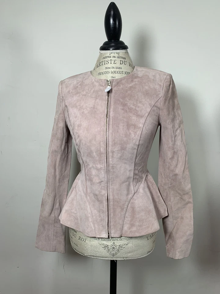 Chaqueta de noche de cuero INTERMIX, rosa, talla - S, $149 Foto 1 de 4