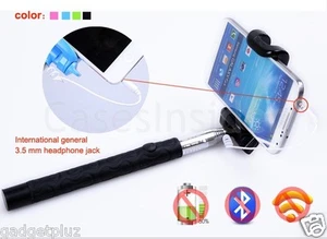 Black Foldable Selfie Extendable Monopod Stick with Remote For Samsung & Iphone - Picture 1 of 12