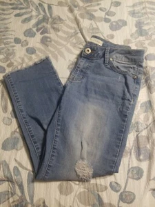 Women's Est. 1946 Denim Crop Capri Distressed Jeans - Contemporary 4 - Picture 1 of 4