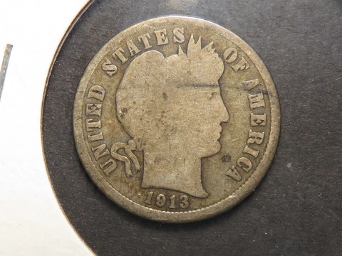 1913-S Barber Dime, Good Cover