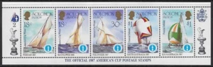 Solomon Islands 1986 World's Cup Miniature Sheet of 5, Sc #571, Plate 2, ow853 - Picture 1 of 1