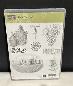 Stampin Up TUSCAN VINEYARD Italy Wine Rubber Stamps Set Rare