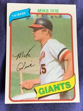 1980 Topps Baseball Card #62 Mike Ivie San Francisco Giants NMMT Sharp Free Ship