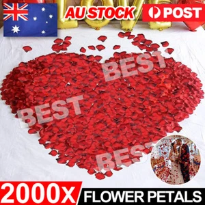 2000pcs Wine Red Silk Petals Flowers Rose Petal Wedding Event Scatters Flower - Picture 1 of 9