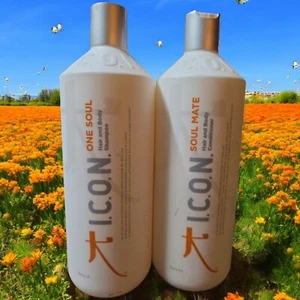 i.c.o.n. one soul SHAMPOO/soul mate CONDITIONER liter duos - Picture 1 of 2