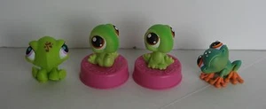 Littlest Pet Shop #50 Frog Retire, Musical Talent Frog & 2 Frogs on Pedestals - Picture 1 of 2