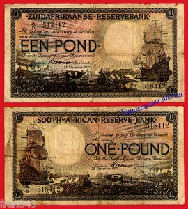 SUDAFRICA SOUTH AFRICA 1 Een pound 1921 Pick 75   BC- /  VG - Foto 1 di 1