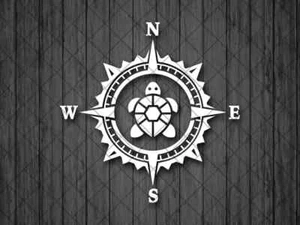 TURTLE Vinyl Decal Sticker, Nature Decal, Compass Rose Decal, Laptop Sticker - Picture 1 of 6